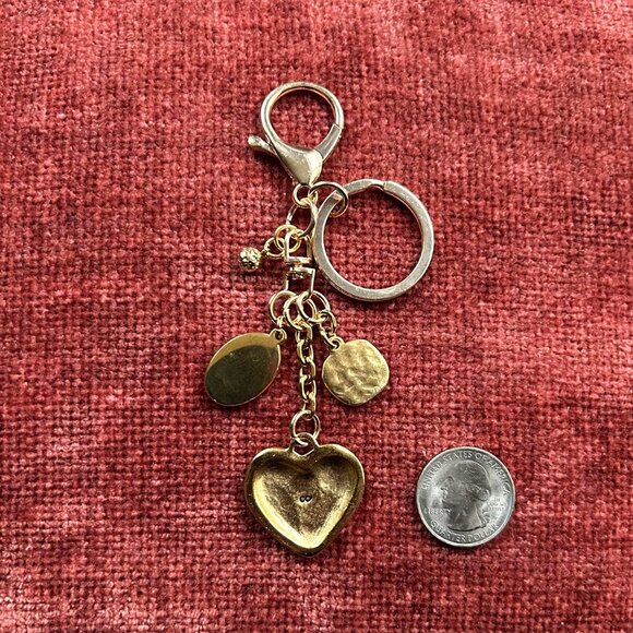 New HEARTS ALLOVER Bag Charm Gold Tone 💕 - Picture 6 of 7